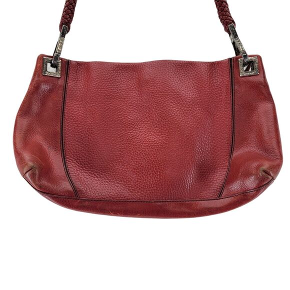 Brighton Red Pebbled Leather Western Shoulder Bag Needs TLC - Picture 2 of 9